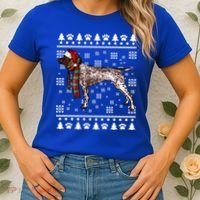 Ger Shorthaired Pointer Dog Santa Hat Xmas Ugly Christmas Meaningful Gift Women's T-Shirt thumb 2