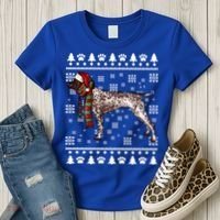 Ger Shorthaired Pointer Dog Santa Hat Xmas Ugly Christmas Meaningful Gift Women's T-Shirt thumb 3