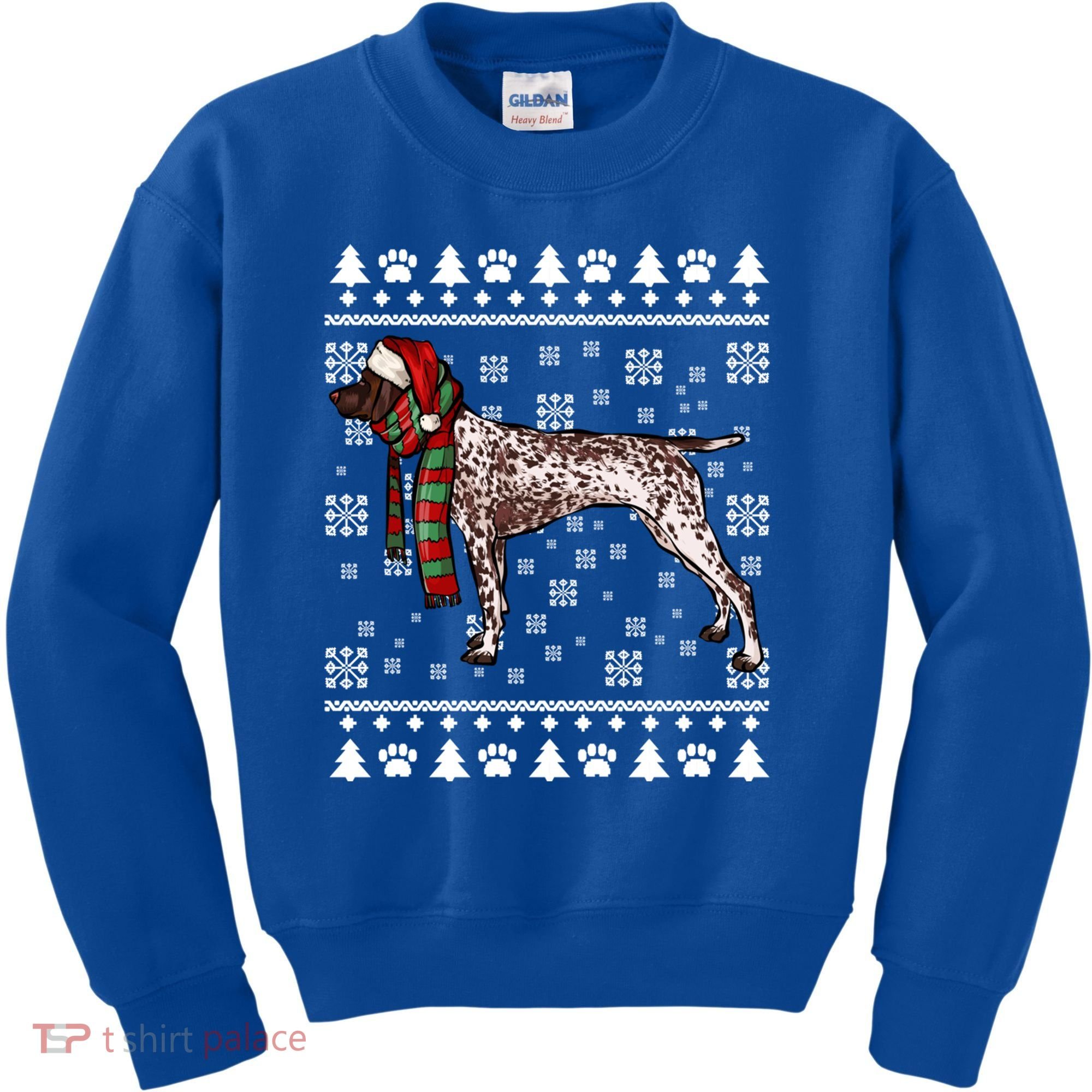 Ger Shorthaired Pointer Dog Santa Hat Xmas Ugly Christmas Meaningful Gift Kids Sweatshirt