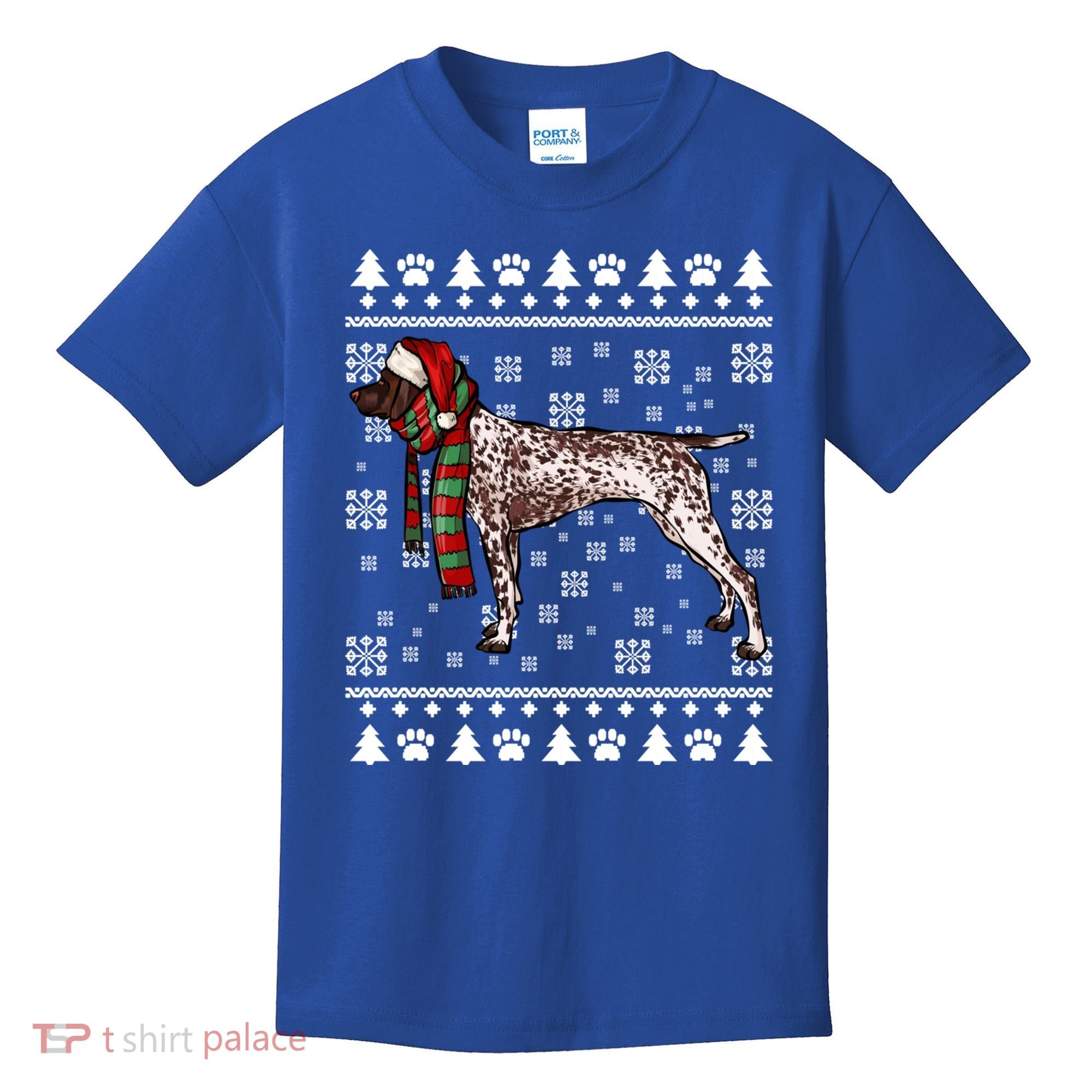 Ger Shorthaired Pointer Dog Santa Hat Xmas Ugly Christmas Meaningful Gift Kids T-Shirt