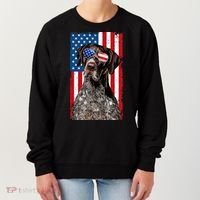 German Shorthaired Pointer 4th Of July American Flag GSP Dog Women's Sweatshirt thumb 0