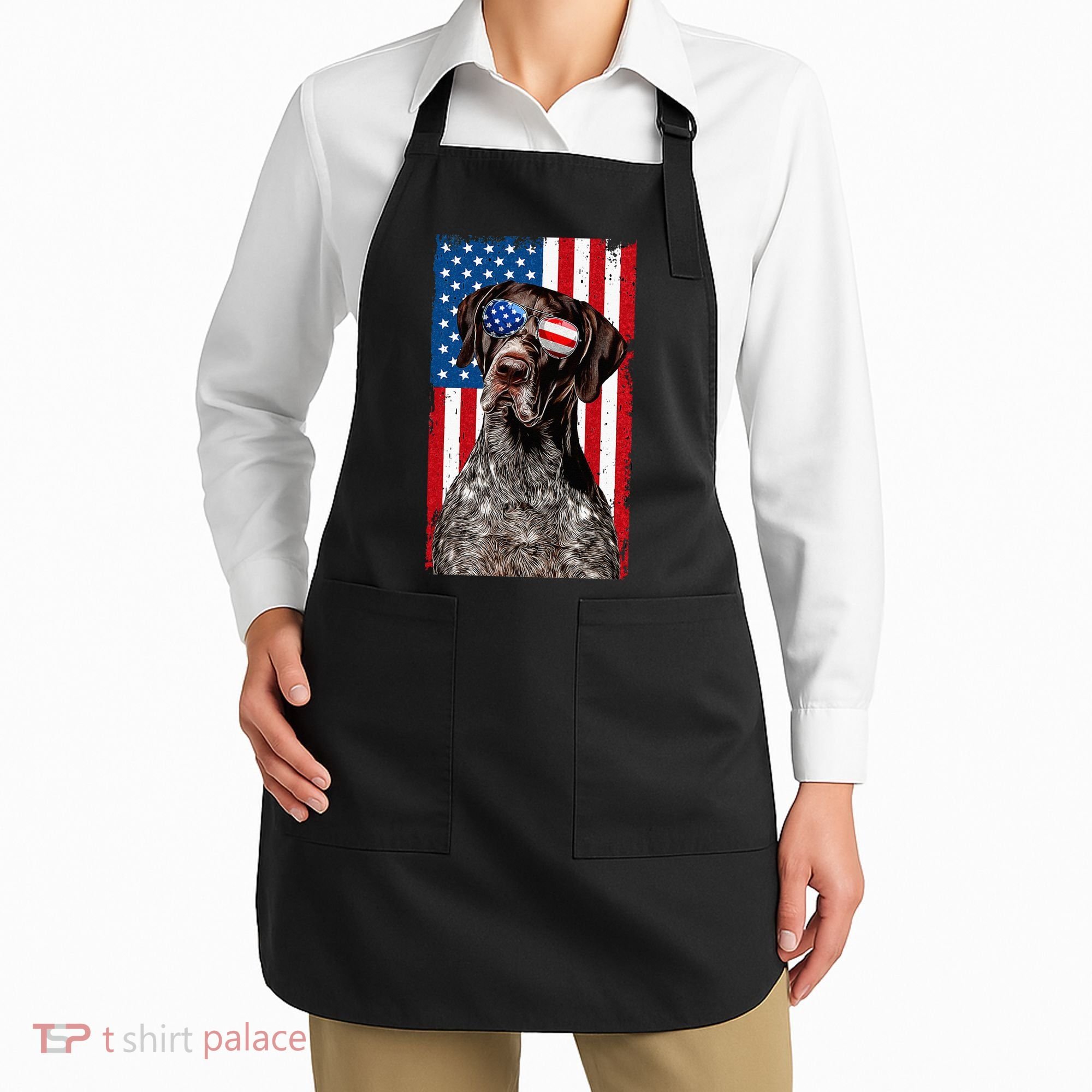 German Shorthaired Pointer 4th Of July American Flag GSP Dog Apron