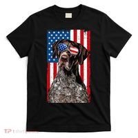 German Shorthaired Pointer 4th Of July American Flag GSP Dog T-Shirt thumb 0