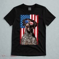 German Shorthaired Pointer 4th Of July American Flag GSP Dog T-Shirt thumb 5