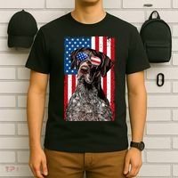 German Shorthaired Pointer 4th Of July American Flag GSP Dog T-Shirt thumb 6