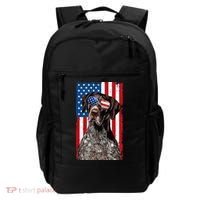 German Shorthaired Pointer 4th Of July American Flag GSP Dog Backpack thumb 0