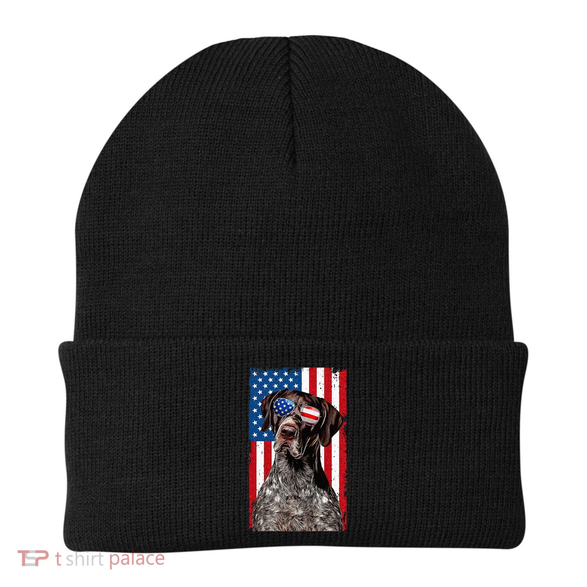 German Shorthaired Pointer 4th Of July American Flag GSP Dog Beanie