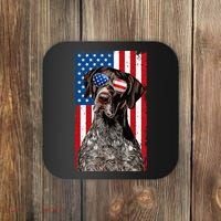 German Shorthaired Pointer 4th Of July American Flag GSP Dog Coaster thumb 0