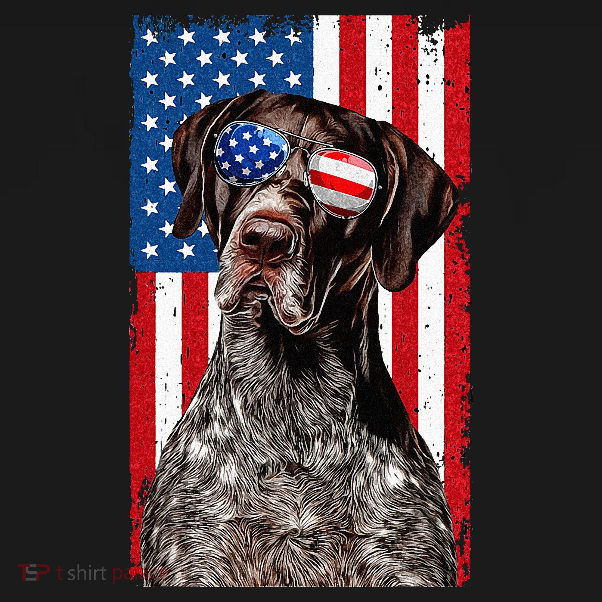 German Shorthaired Pointer 4th Of July American Flag GSP Dog Women's Tank Top