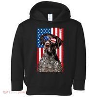German Shorthaired Pointer 4th Of July American Flag GSP Dog Toddler Hoodie thumb 0