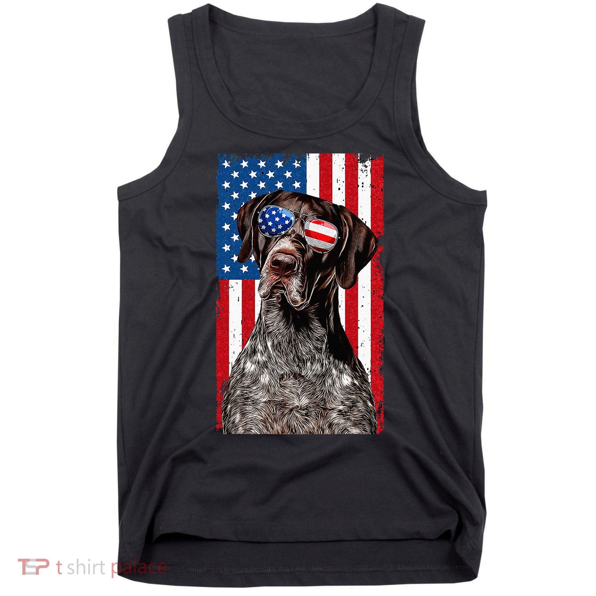 German Shorthaired Pointer 4th Of July American Flag GSP Dog Tank Top