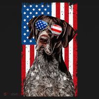 German Shorthaired Pointer 4th Of July American Flag GSP Dog Toddler T-Shirt thumb 4