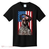 German Shorthaired Pointer 4th Of July American Flag GSP Dog Kids T-Shirt thumb 0