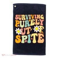 Groovy Surviving Purely Out Of Spite A Humorous Funny Joke Golf Towel thumb 0