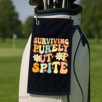 Groovy Surviving Purely Out Of Spite A Humorous Funny Joke Golf Towel thumb 2