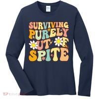 Groovy Surviving Purely Out Of Spite A Humorous Funny Joke Women's Long Sleeve Shirt thumb 0