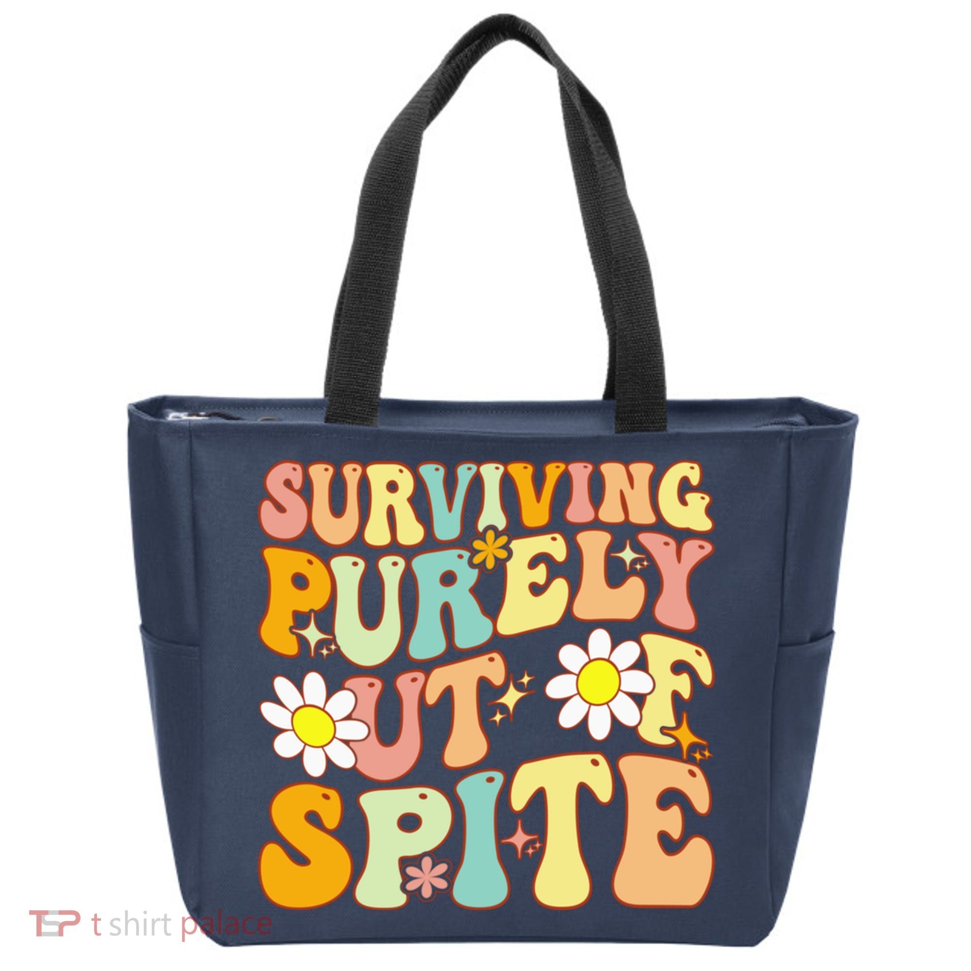 Groovy Surviving Purely Out Of Spite A Humorous Funny Joke Tote Bag