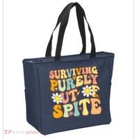 Groovy Surviving Purely Out Of Spite A Humorous Funny Joke Tote Bag thumb 2