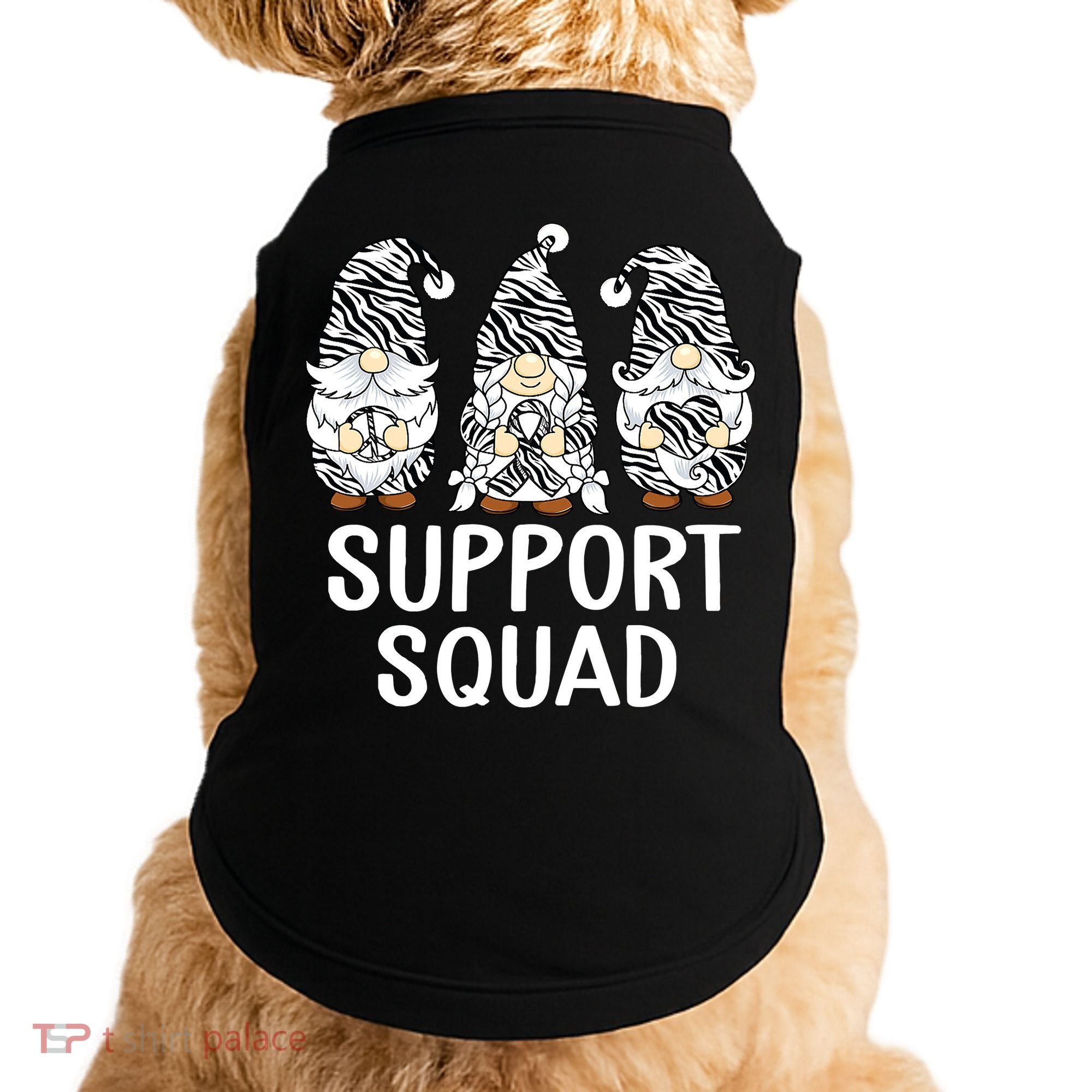 Gnomes Support Peace Hope Love Carcinoid Funny Cancer Awareness Doggie Tank