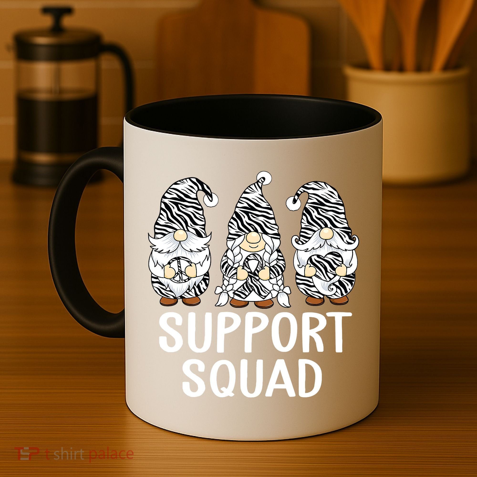 Gnomes Support Peace Hope Love Carcinoid Funny Cancer Awareness Coffee Mug