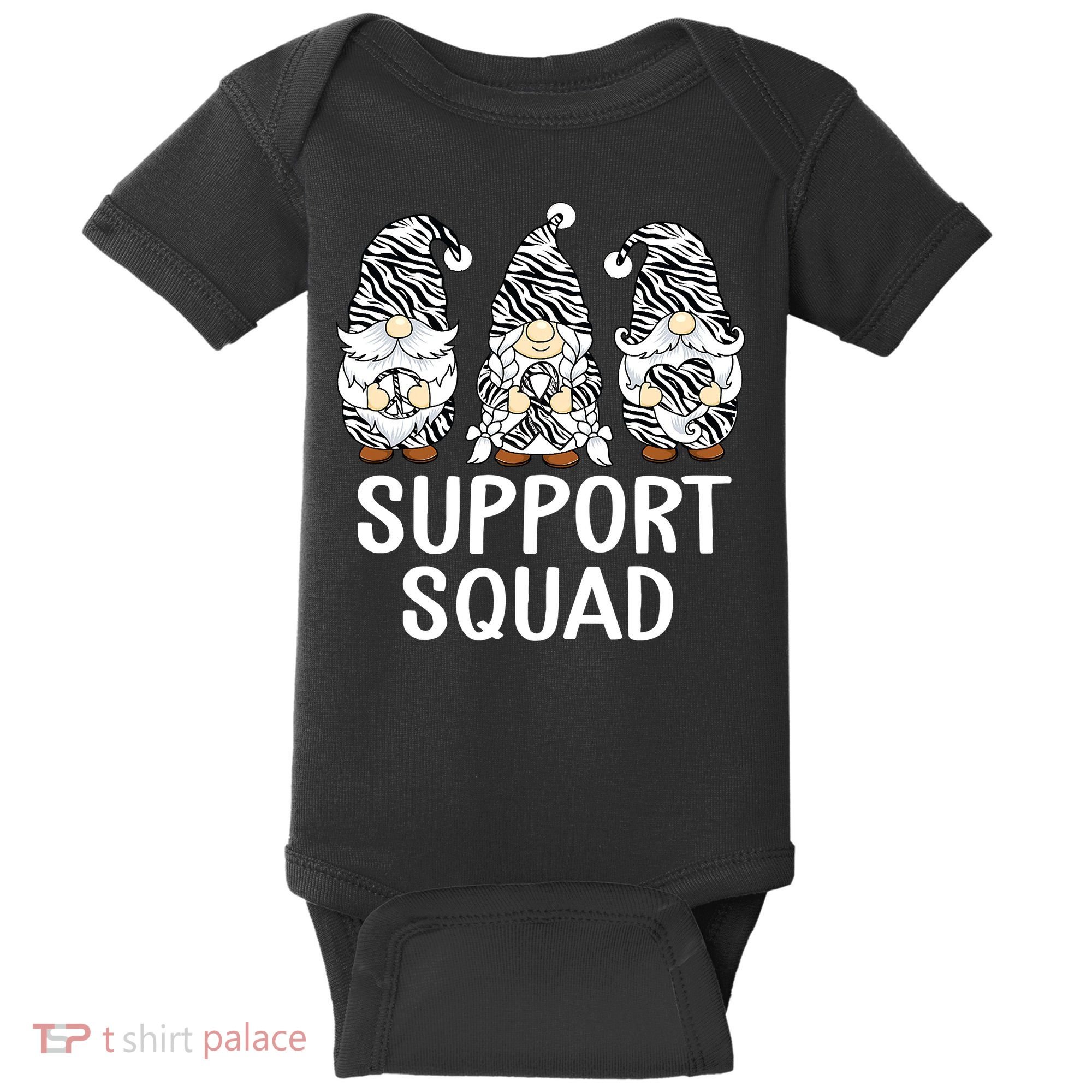 Gnomes Support Peace Hope Love Carcinoid Funny Cancer Awareness Baby Bodysuit