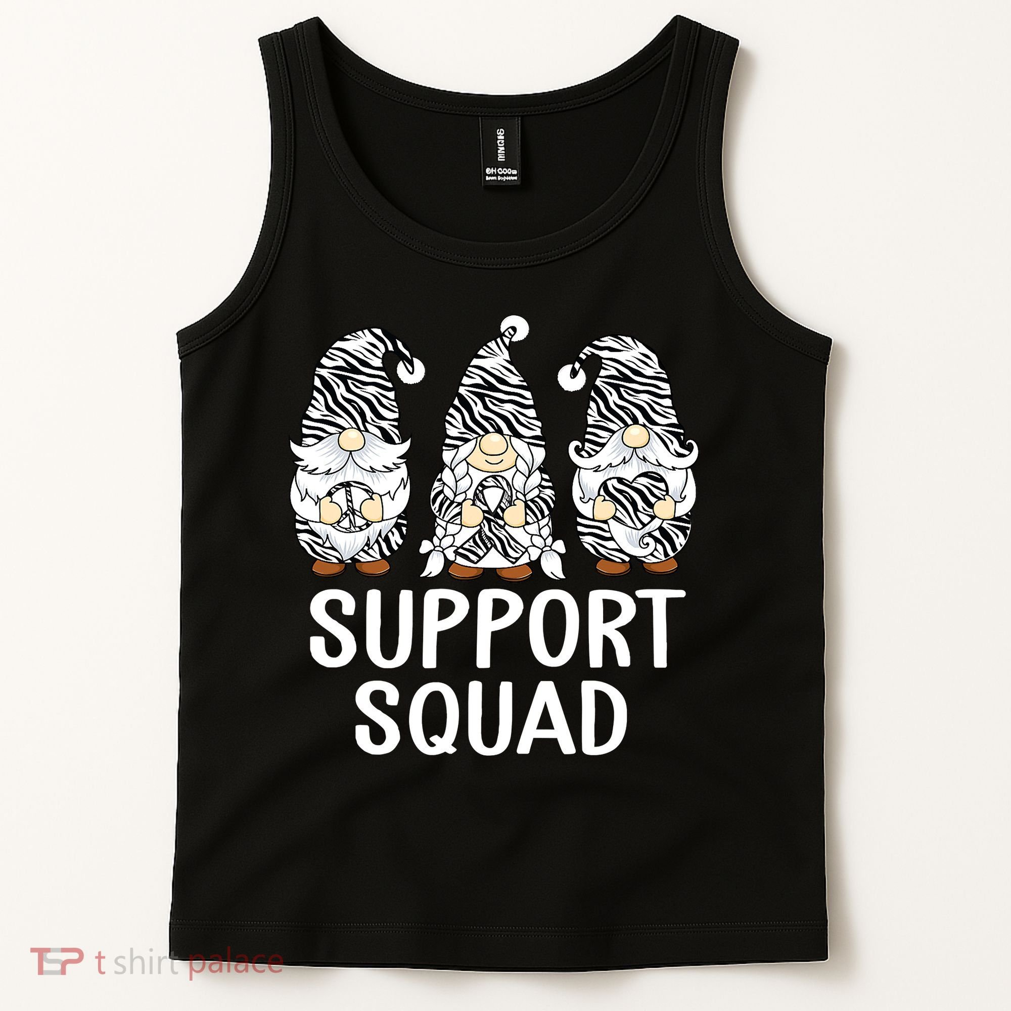 Gnomes Support Peace Hope Love Carcinoid Funny Cancer Awareness Tank Top