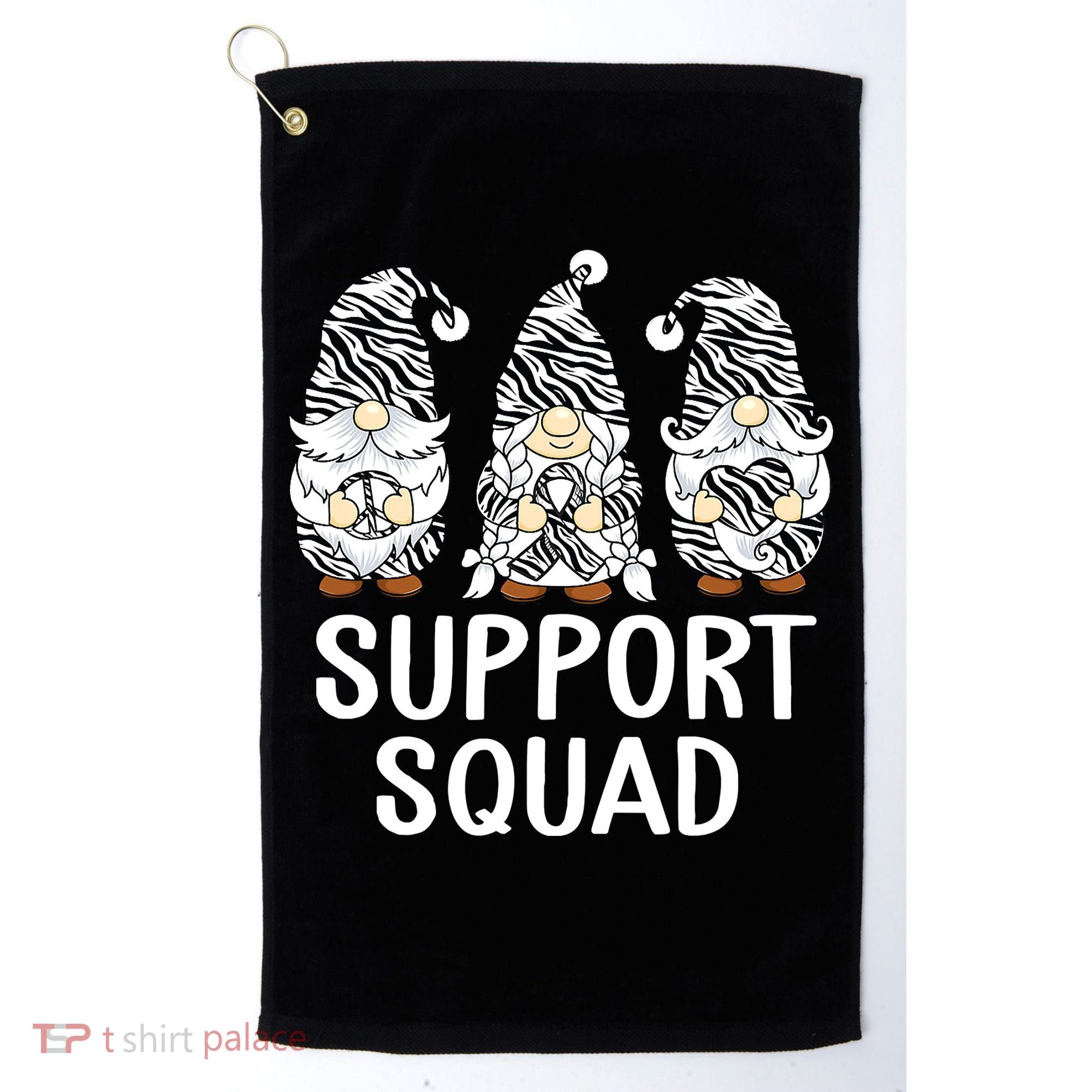 Gnomes Support Peace Hope Love Carcinoid Funny Cancer Awareness Golf Towel