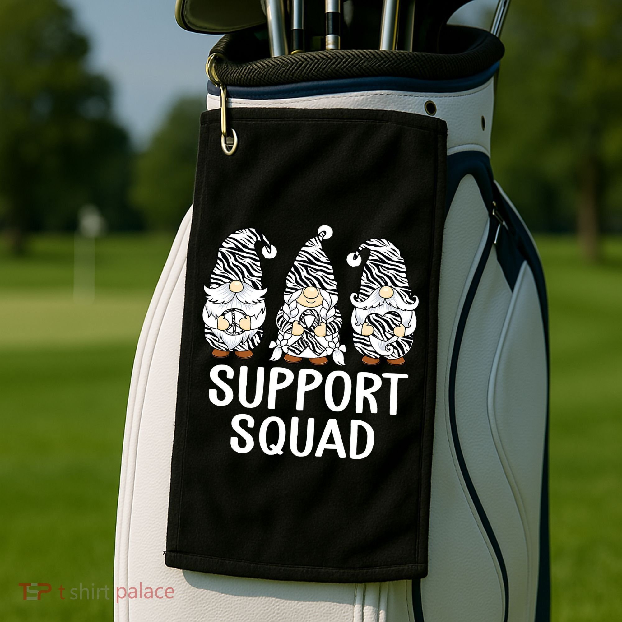 Gnomes Support Peace Hope Love Carcinoid Funny Cancer Awareness Golf Towel