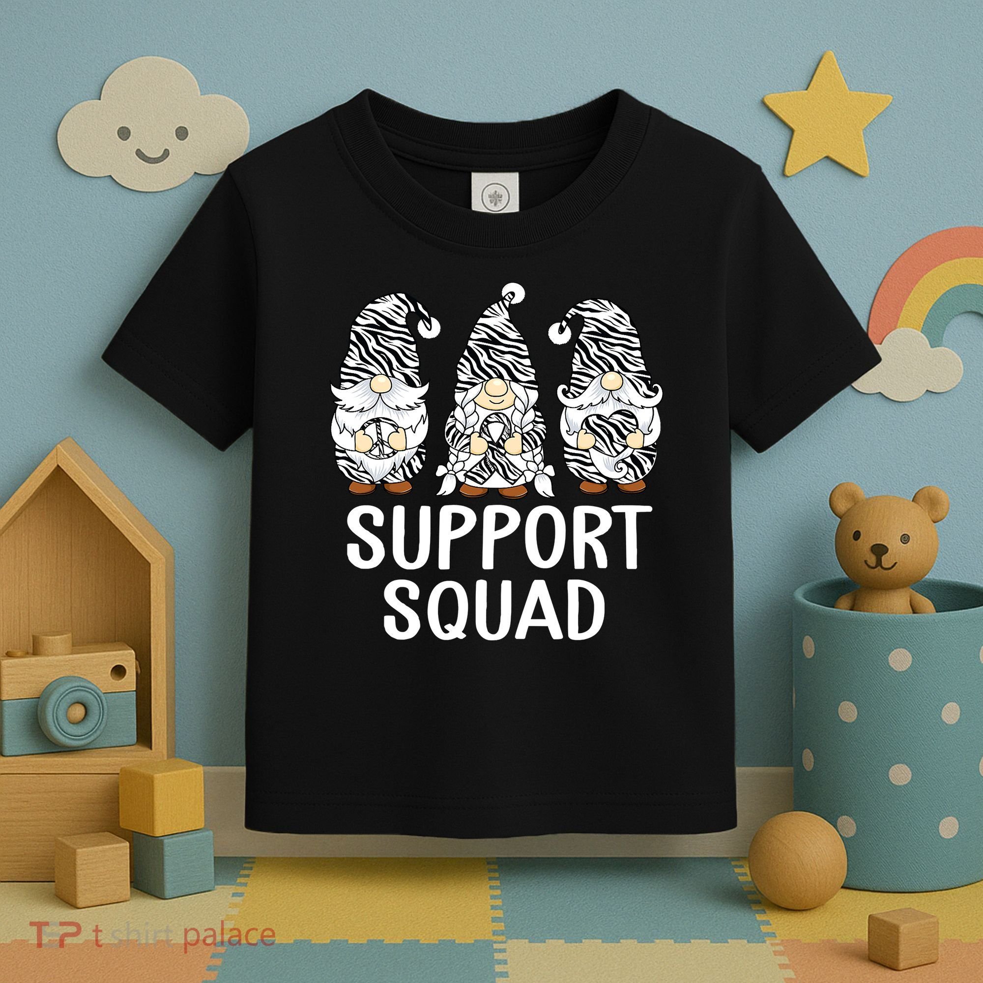 Gnomes Support Peace Hope Love Carcinoid Funny Cancer Awareness Toddler T-Shirt