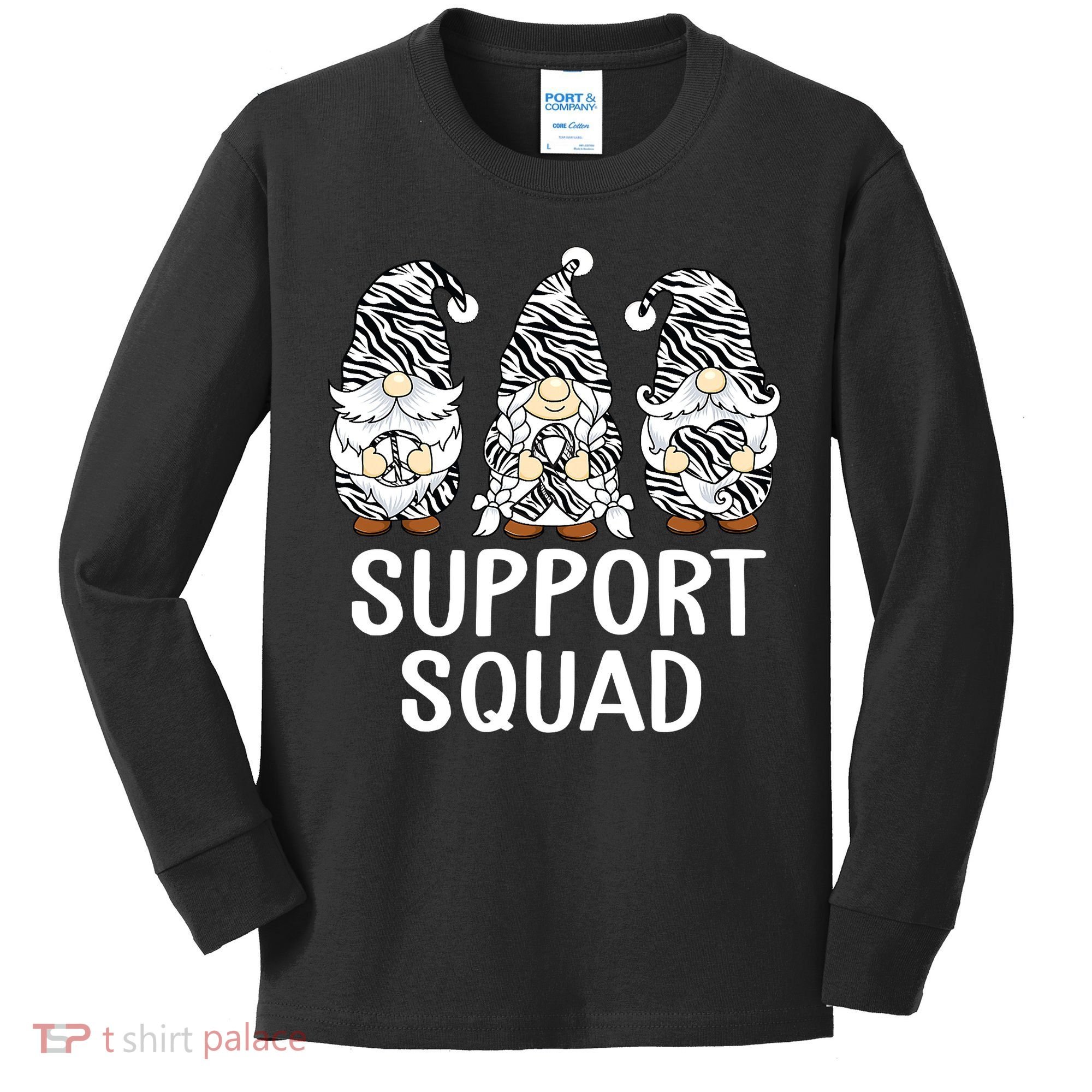 Gnomes Support Peace Hope Love Carcinoid Funny Cancer Awareness Kids Long Sleeve Shirt