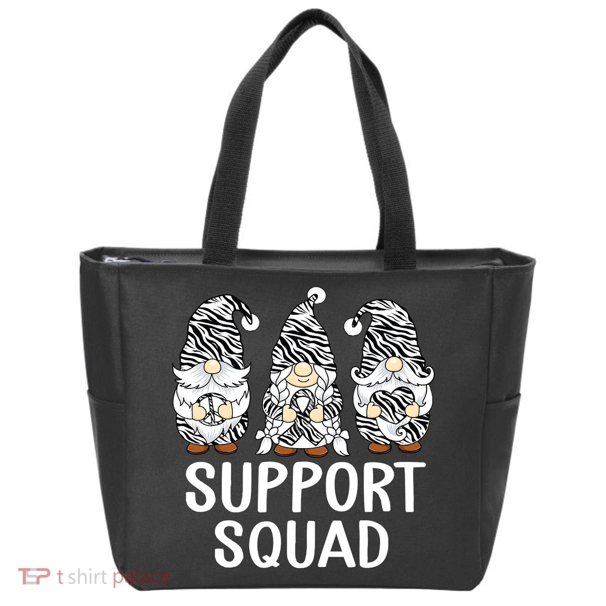 Gnomes Support Peace Hope Love Carcinoid Funny Cancer Awareness Tote Bag
