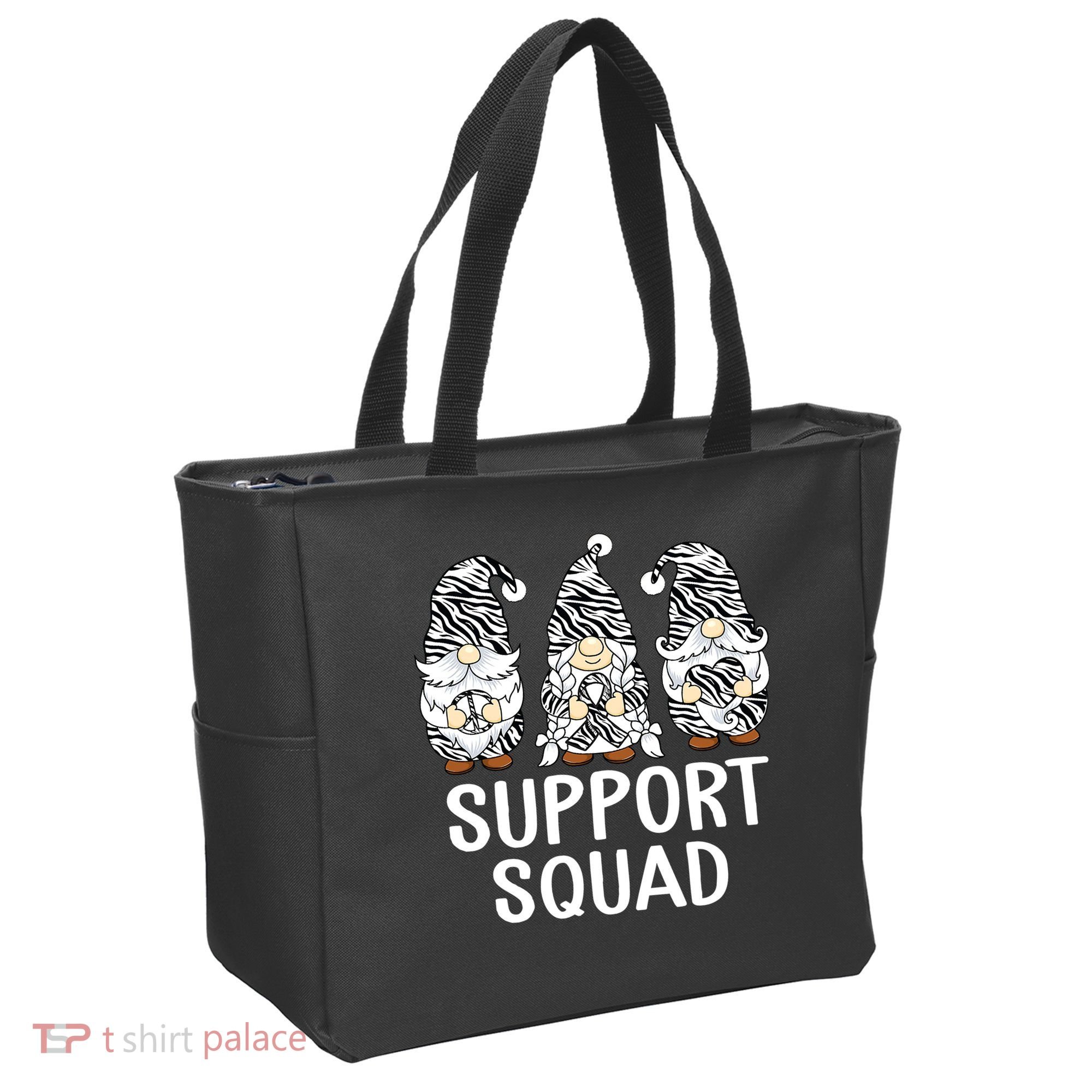 Gnomes Support Peace Hope Love Carcinoid Funny Cancer Awareness Tote Bag