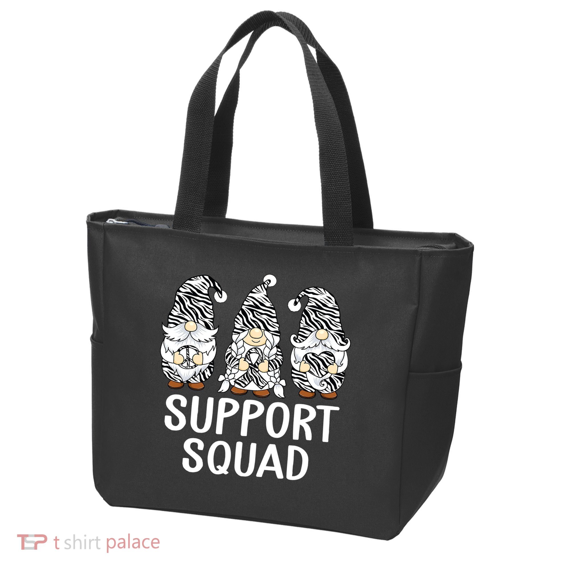 Gnomes Support Peace Hope Love Carcinoid Funny Cancer Awareness Tote Bag