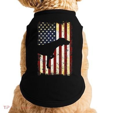 German Shorthaired Pointer Silhouette American Flag Doggie Tank