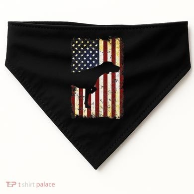 German Shorthaired Pointer Silhouette American Flag USA-Made Doggie Bandana
