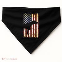 German Shorthaired Pointer Silhouette American Flag USA-Made Doggie Bandana thumb 0