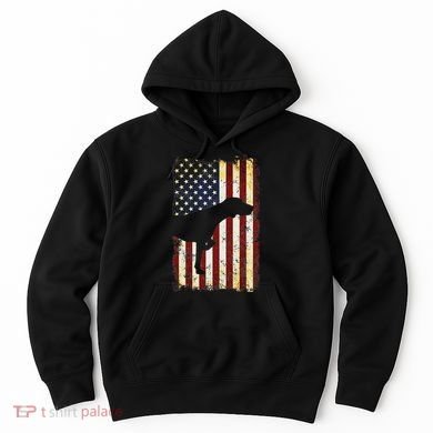 German Shorthaired Pointer Silhouette American Flag Hoodie