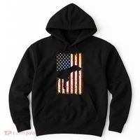 German Shorthaired Pointer Silhouette American Flag Hoodie thumb 0