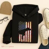 German Shorthaired Pointer Silhouette American Flag Hoodie thumb 4