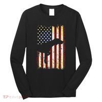 German Shorthaired Pointer Silhouette American Flag Long Sleeve Shirt thumb 0