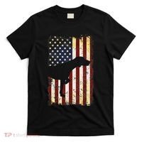 German Shorthaired Pointer Silhouette American Flag T-Shirt thumb 0
