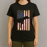 German Shorthaired Pointer Silhouette American Flag T-Shirt thumb 4