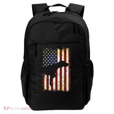 German Shorthaired Pointer Silhouette American Flag Backpack