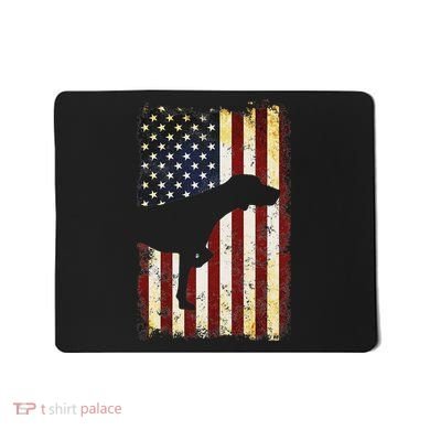 German Shorthaired Pointer Silhouette American Flag Mousepad