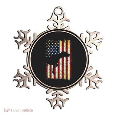 German Shorthaired Pointer Silhouette American Flag Ornament