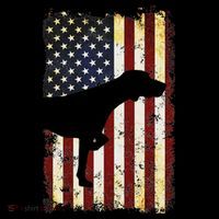 German Shorthaired Pointer Silhouette American Flag Ornament thumb 1
