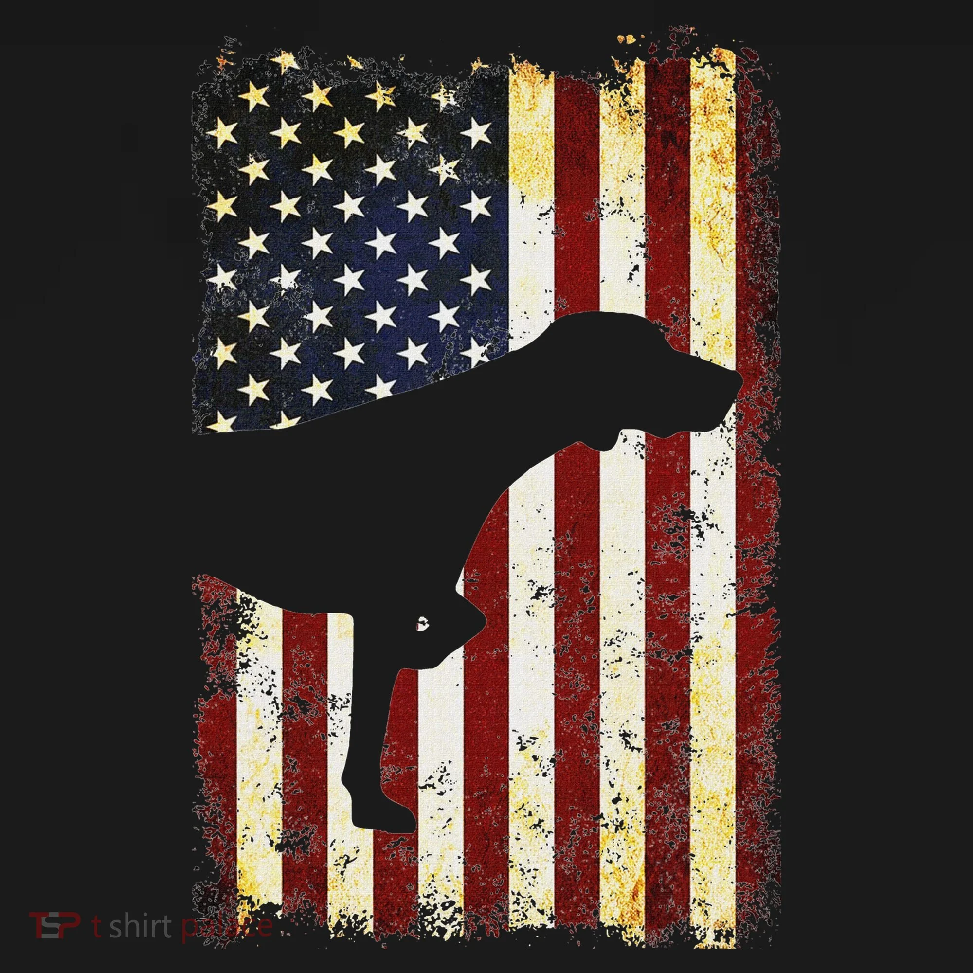German Shorthaired Pointer Silhouette American Flag Baby Bodysuit