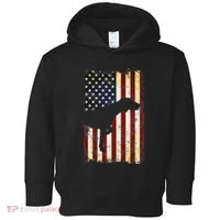 German Shorthaired Pointer Silhouette American Flag Toddler Hoodie thumb 0