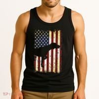 German Shorthaired Pointer Silhouette American Flag Tank Top thumb 3