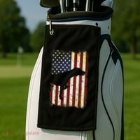 German Shorthaired Pointer Silhouette American Flag Golf Towel thumb 2